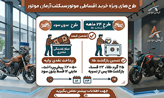 خرید اقساطی موتورسیکلت آرمان موتور